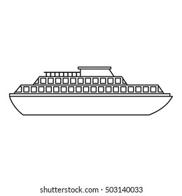 Cruise ship icon. Outline illustration of ship vector icon for web design
