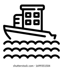 Cruise ship icon. Outline cruise ship vector icon for web design isolated on white background