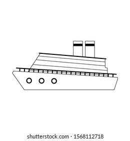 cruise ship icon over white background, vector illustration