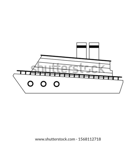 cruise ship icon over white background, vector illustration