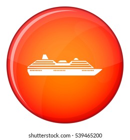 Cruise ship icon in red circle isolated on white background vector illustration