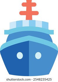 Icono de crucero que representa viajes de lujo, viajes por el océano y aventuras marítimas, perfecto para resaltar vacaciones, Transporte acuático y escapadas marítimas en un diseño elegante y náutico.