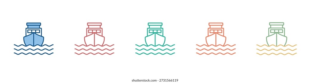 Kreuzfahrtschiff-Symbol Set Multiple Style Collection