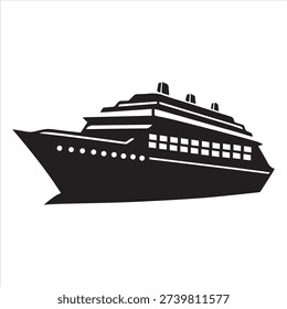 cruise ship icon, cruise ship silhouette vector illustration.