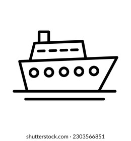 cruise ship icon, ship simple vector icon