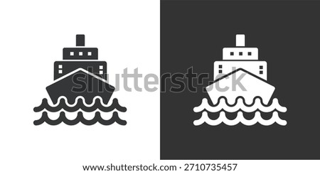 Cruise Ship icon. Solid glyph series icon
