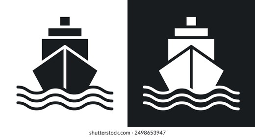 Cruise ship icon in solid style