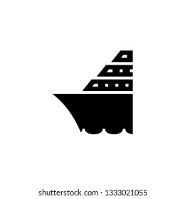 cruise ship icon solid. vehicle and transportation icon stock. vector illustration