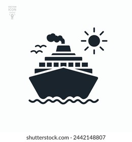 Cruise ship icon. Summer and tourism. Shipping concept. Vector illustration