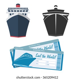 Cruise ship icon and tickets