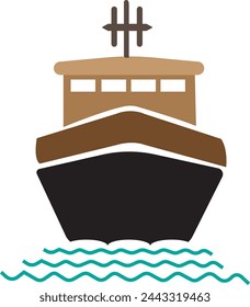 Cruise ship icon, Travel and holiday symbols