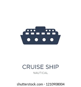 Cruise Ship icon. Trendy flat vector Cruise Ship icon on white background from Nautical collection, vector illustration can be use for web and mobile, eps10