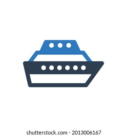 Cruise ship icon - vacation icon