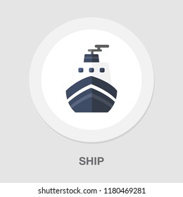 Cruise Ship Icon - Vector Boat - Sea Travel Icon