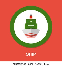 cruise ship icon - vector boat - sea travel icon