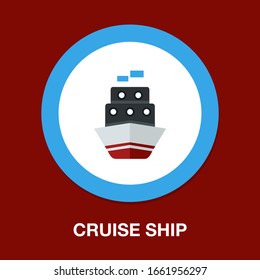 cruise ship icon - vector boat - sea travel icon