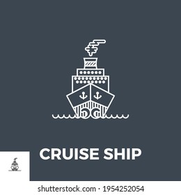 Cruise Ship Icon Vector. Flat icon isolated on the black background. Editable EPS file. Vector illustration.