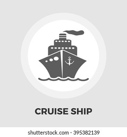 Cruise Ship Icon Vector. Flat icon isolated on the white background. Editable EPS file. Vector illustration.