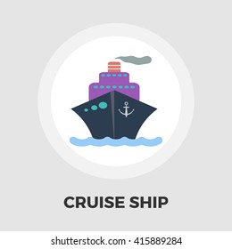 Cruise Ship Icon Vector. Flat icon isolated on the white background. Editable EPS file. Vector illustration.