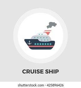 Cruise Ship Icon Vector. Flat icon isolated on the white background. Editable EPS file. Vector illustration.