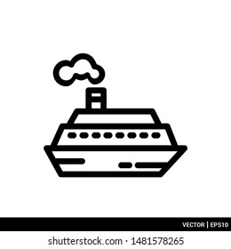 Cruise ship icon vector illustration logo template. EPS 10