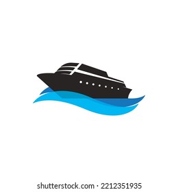 cruise ship icon vector illustration logo template