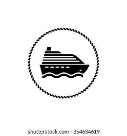 Cruise ship. Icon. Vector illustration.
