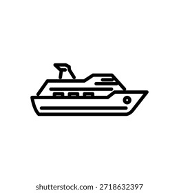 Vector de icono de crucero, icono de estilo de línea