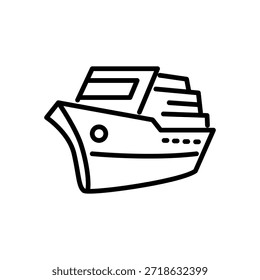 Vector de icono de crucero, icono de estilo de línea