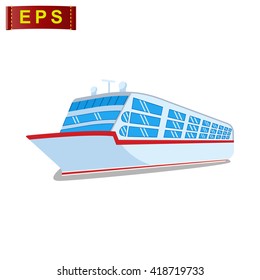 cruise ship icon, vector cruise liner icon, isolated travel icon