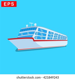 cruise ship icon, vector cruise liner icon, isolated travel icon