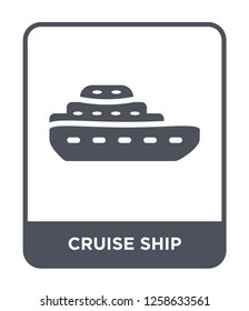 cruise ship icon vector on white background, cruise ship trendy filled icons from Nautical collection, cruise ship simple element illustration