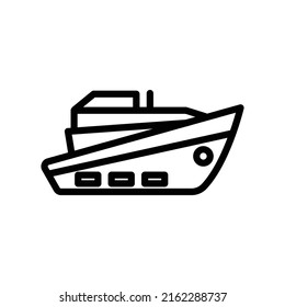 Cruise ship icon vector. transportation, Marine vehicles. line icon style. Simple design illustration editable