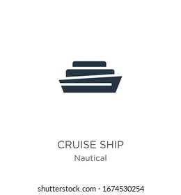 Cruise ship icon vector. Trendy flat cruise ship icon from nautical collection isolated on white background. Vector illustration can be used for web and mobile graphic design, logo, eps10