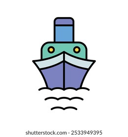 Icono de crucero con Vector de fondo blanco Ilustración de stock