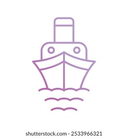 Icono de crucero con Vector de fondo blanco Ilustración de stock