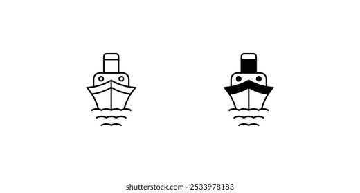 Icono de crucero con Vector de fondo blanco Ilustración de stock