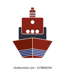 cruise ship icon-ship flat icon-cruise sign-boat vector-cargo illustration-shipping isolated