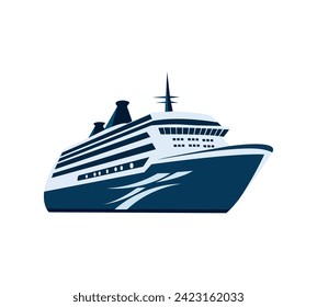 cruise ship illustration isolated on white