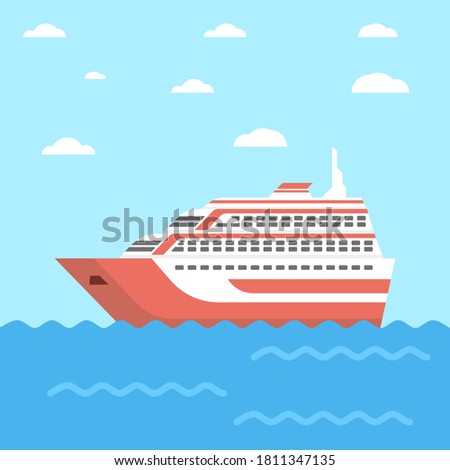 Cruise ship illustration vector suitable for many purposes.