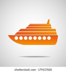Cruise ship isolated