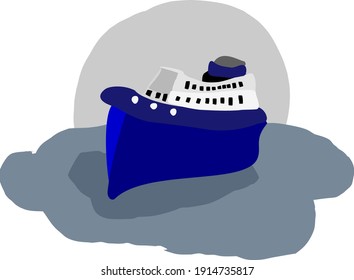 Cruise Ship Isolated Transportation Vector Sailing In The Ocean
