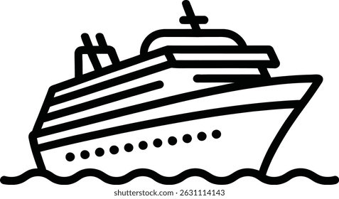 Cruise ship line icon, concept sign, outline vector illustration, linear symbol.