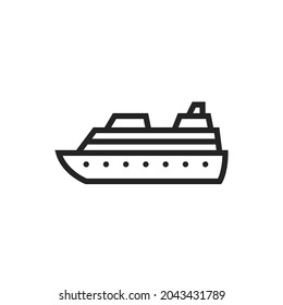 cruise ship line icon. sea travel and cruise symbol. isolated vector image in simple style