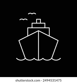 Cruise, ship line icon. Transportation symbol. Vector illustration for graphic and web design.