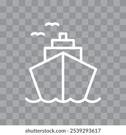 Crucero, icono de la línea de barco. Símbolo de Transporte. Ilustración vectorial para gráficos y Diseño web.