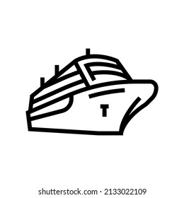 cruise ship liner marine transport line icon vector. cruise ship liner marine transport sign. isolated contour symbol black illustration