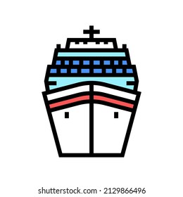 cruise ship liner ocean transport color icon vector. cruise ship liner ocean transport sign. isolated symbol illustration