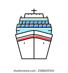 cruise ship liner ocean transport color icon vector. cruise ship liner ocean transport sign. isolated symbol illustration