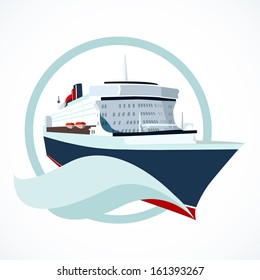 Cruise ship or liner symbol vector illustration